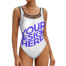 Cargar imagen en el visor de la galería, 2024 NUEVO traje de baño para mujer SDS2006 monokini de una pieza con traje de baño moldeador de tela de malla personalizado con patrón foto texto (impresión de imagen única)
