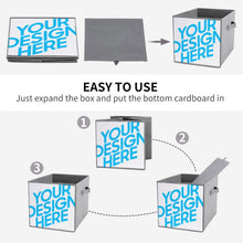 Cargar imagen en el visor de la galería, Caja de almacenamiento plegable de tela Oxford personalizado con patrón foto texto
