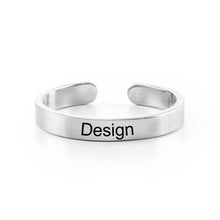 Cargar imagen en el visor de la galería, Anillo Abierto Ajustable Grabado de Cobre J0020 Personalizado con Texto Nombre
