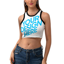 Cargar imagen en el visor de la galería, Tank Top Crop Top Camiseta Corta sin Mnaga Tirante para Mujer NZ107 Personalizado con impresión completa de una sola imagen con Foto Logo Patrón Texto
