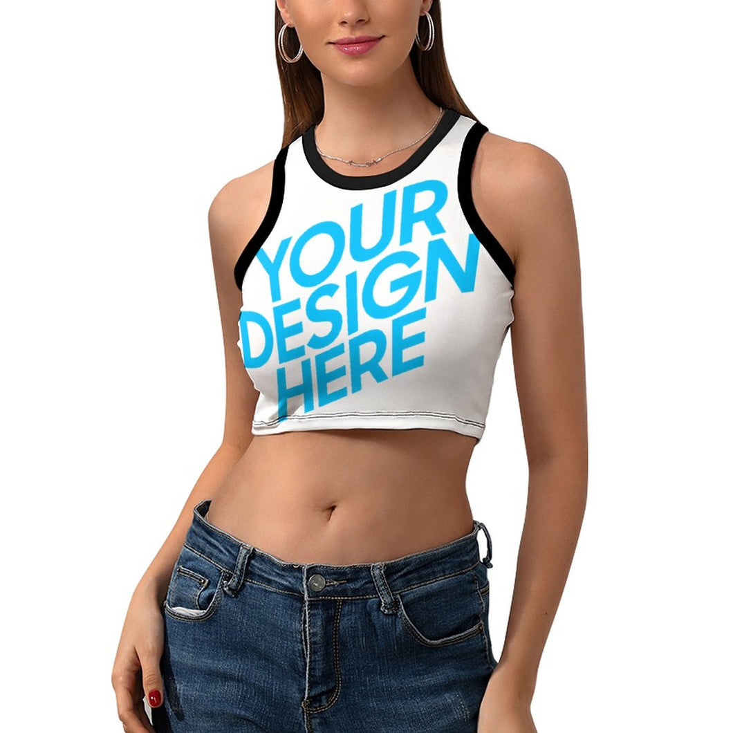 Tank Top Crop Top Camiseta Corta sin Mnaga Tirante para Mujer NZ107 Personalizado con impresión completa de una sola imagen con Foto Logo Patrón Texto