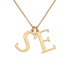 Cargar imagen en el visor de la galería, Collar con letras individual ajustable en plata de ley 925 chapado de oro rosa de 18K para mujer hombre X0054 Personalizado con texto nombre
