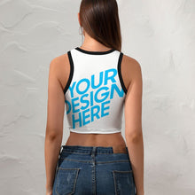 Cargar imagen en el visor de la galería, Tank Top Crop Top Camiseta Corta sin Mnaga Tirante para Mujer NZ107 Personalizado con impresión completa de una sola imagen con Foto Logo Patrón Texto
