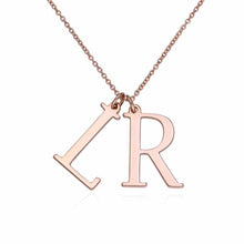 Cargar imagen en el visor de la galería, Collar con letras individual ajustable en plata de ley 925 chapado de oro rosa de 18K para mujer hombre X0054 Personalizado con texto nombre
