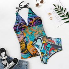 Cargar imagen en el visor de la galería, Tankini de moda verano con estampado de 2 piezas de mujer F48KA01 Personalizado con Impresión Completa de múltiples imágenes con Foto Logo Patrón Texto
