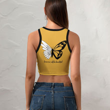 Cargar imagen en el visor de la galería, Tank Top Crop Top Camiseta Corta sin Mnaga Tirante para Mujer NZ107 Personalizado con impresión completa de una sola imagen con Foto Logo Patrón Texto
