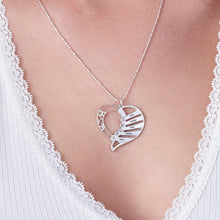 Cargar imagen en el visor de la galería, Collar de Corazon con Piedra de Nacimiento de Plata de Ley 925 X0021 Grabado Personalizado con Texto Nombre
