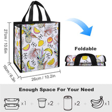 Cargar imagen en el visor de la galería, XB0602007 Bolsa o paquete de almuerzo de poliéster plegable, bolsa más fresca, bolsa aislada, bolsa térmica con asa, mantiene los alimentos calientes o fríos por más tiempo, para adultos y niños Personalizado con Foto o Mensajes de Texto
